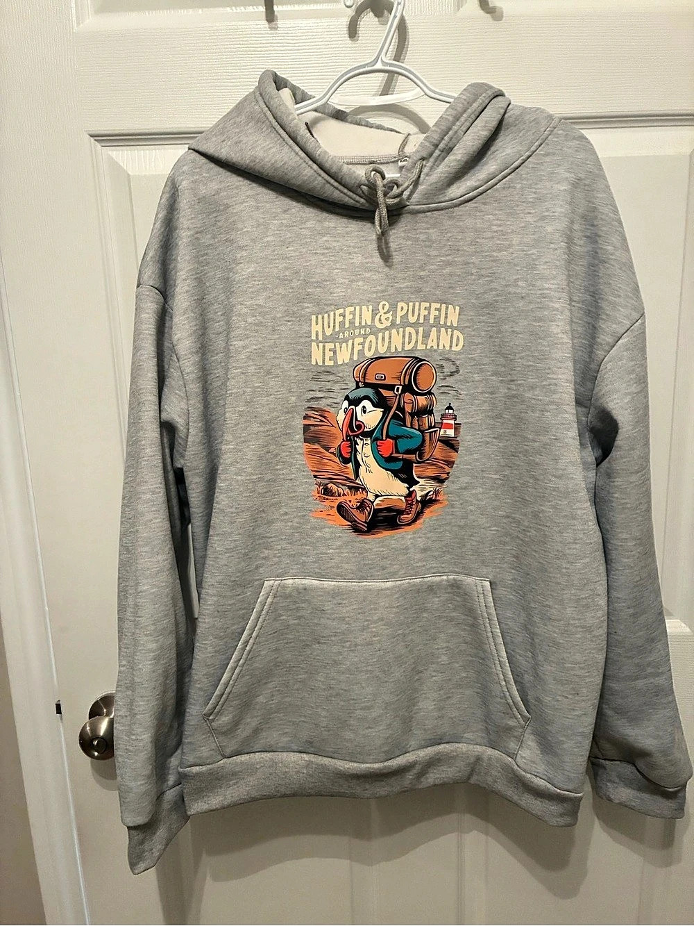 Gray Graphic Pullover Hoodie Like New